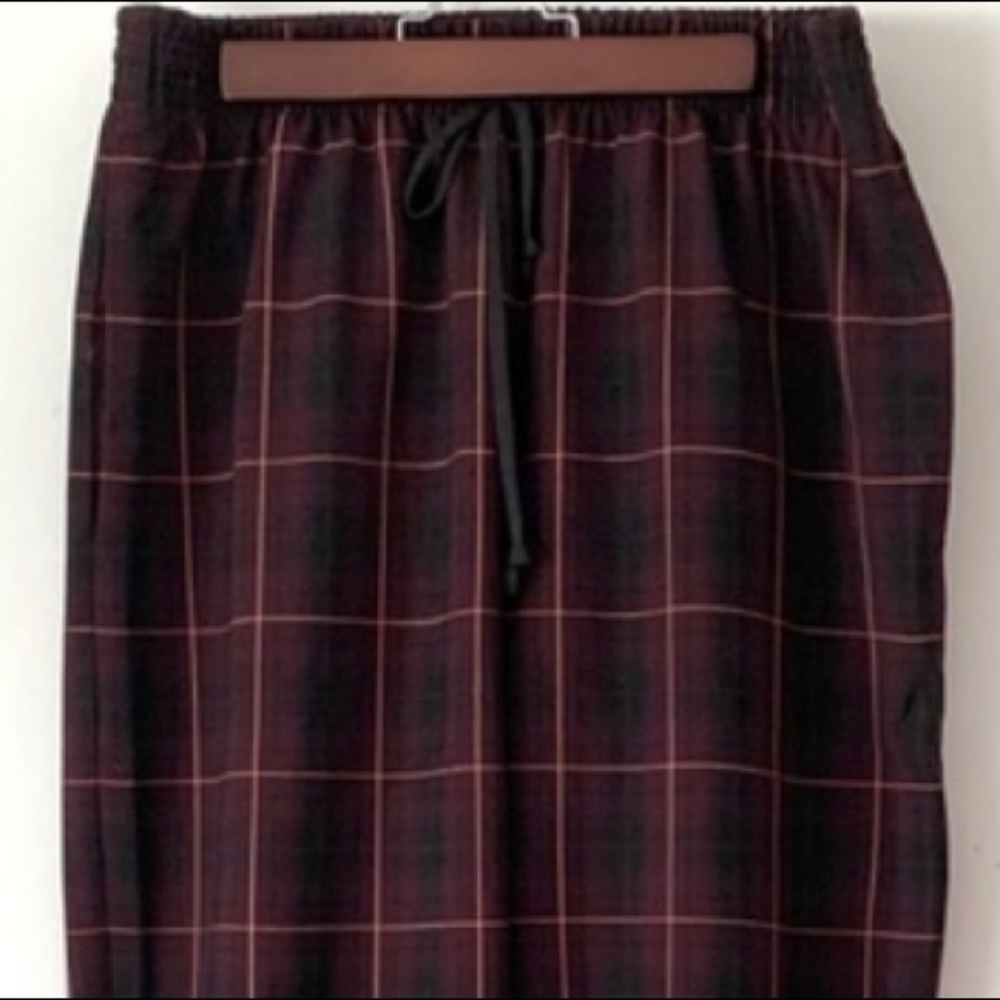 Wilfred Plaid Pants w Drawstring High Waist - Picture 2 of 11